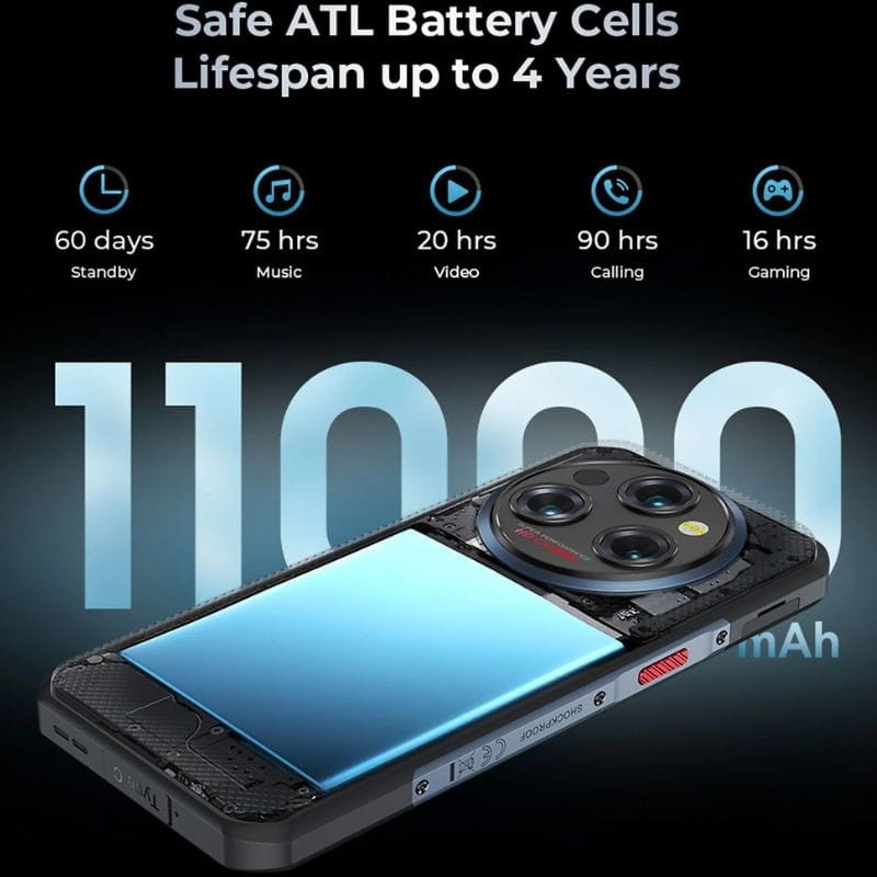 Oukitel WP35 Pro Dorado características de la batería