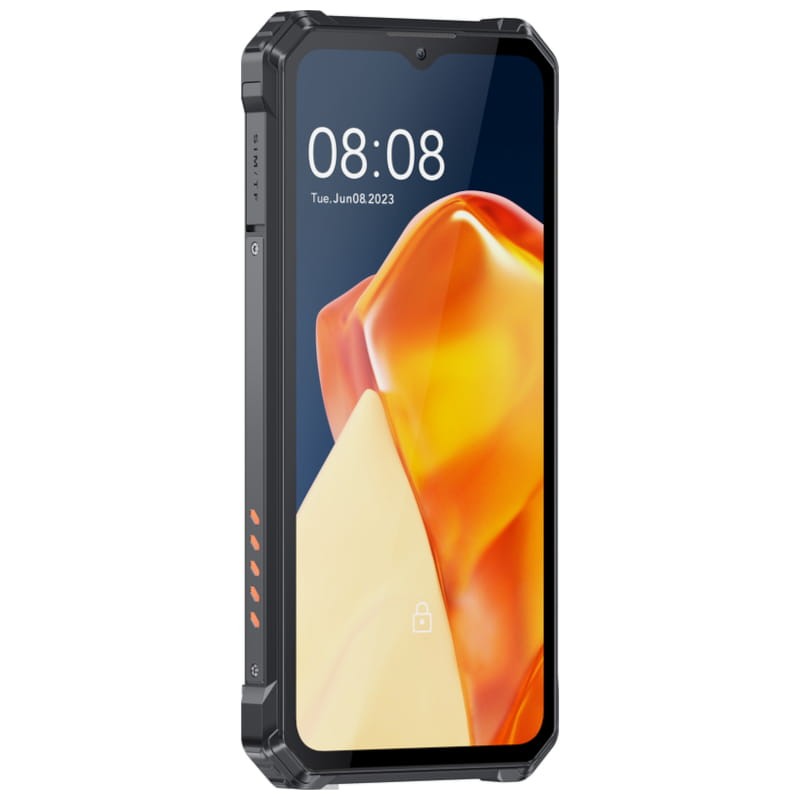 Oukitel G1 6GB/256GB Naranja - Teléfono Móvil Rugged Vista Frontal lado izquierdo