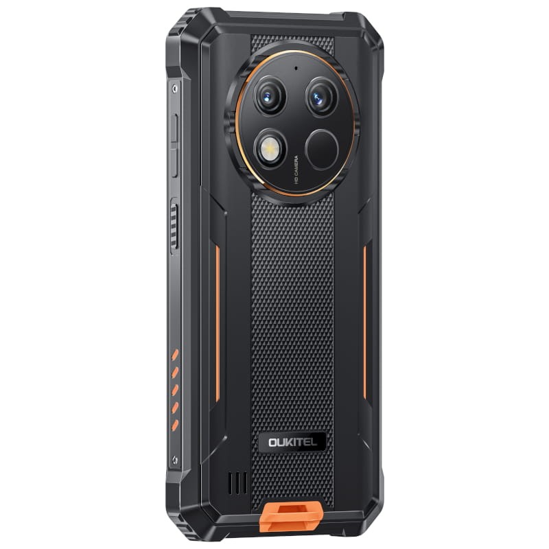 Oukitel G1 6GB/256GB Naranja - Teléfono Móvil Rugged Vista trasera lado izquierdo