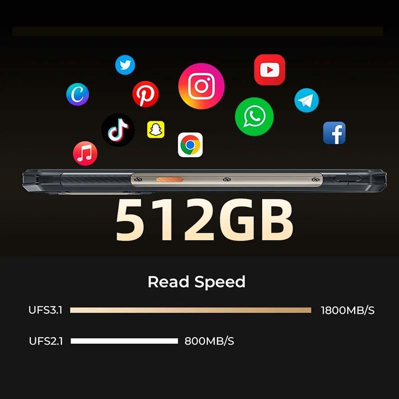 memoria interna del Teléfono móvil Oukitel WP30 Pro 12GB/512GB Negro