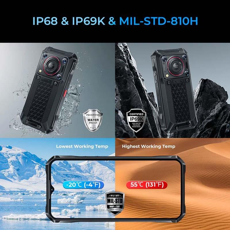 conception robuste du Téléphone mobile Oukitel WP33 Pro 8 Go/256 Go Noir