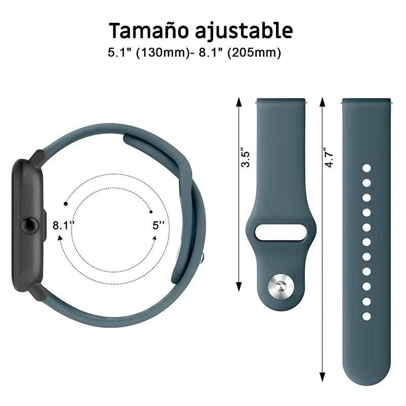 dimensões do Pulseira de silicone Elgance para CMF by Nothing Watch Pro
