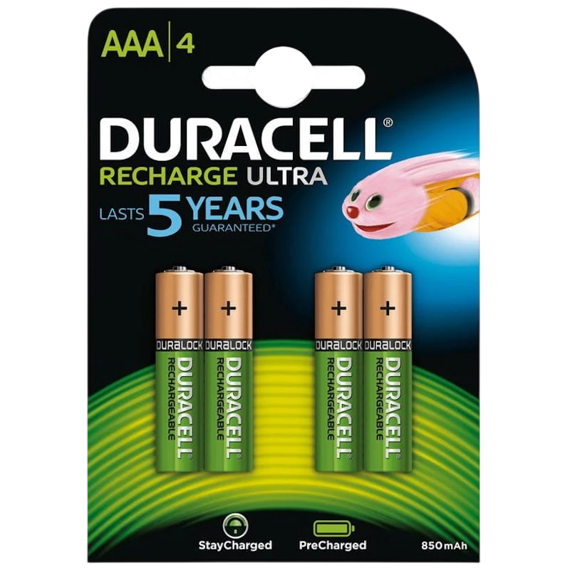 Pack 4x AAA Recarregável Duracell 850 mAh HR03-A