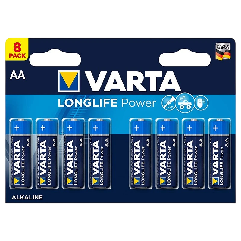 Pack 8x Pilas Varta AA Long Life Power LR06