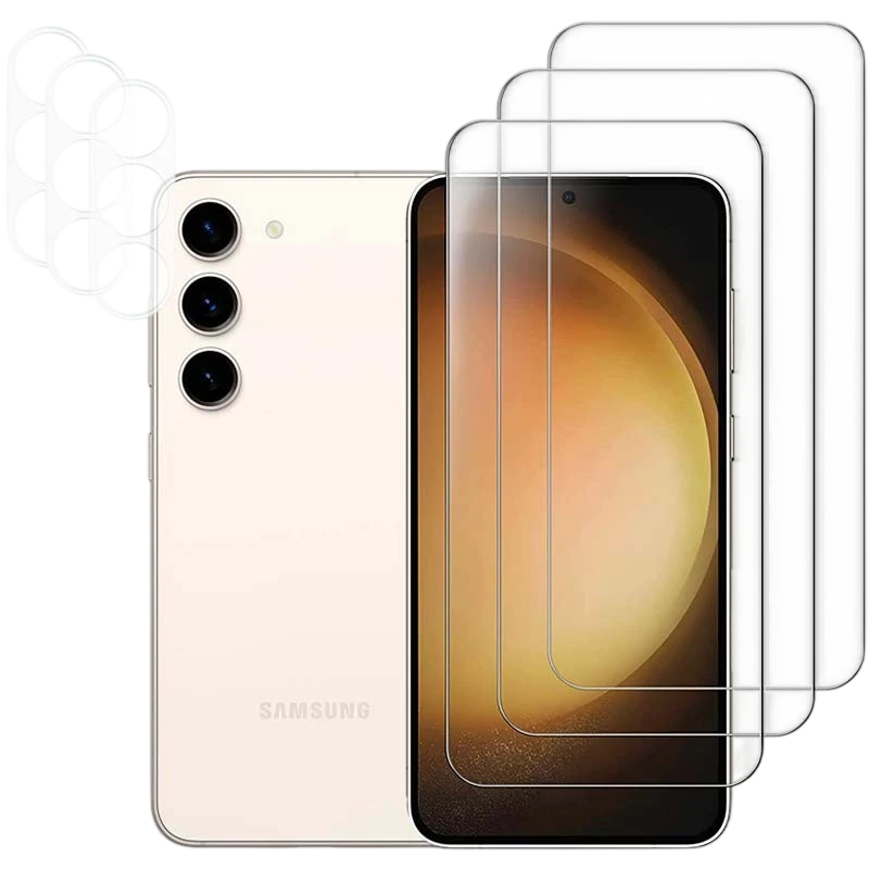 Pack de Accesorios Samsung Galaxy S23 con 3 Protectores de pantalla + 3 Protectores de cámara