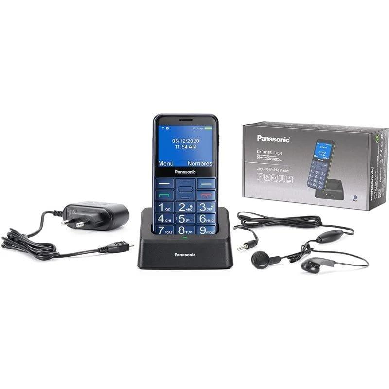Boîte de Panasonic KX-TU155EXCN Bleu - Téléphone portable pour seniors