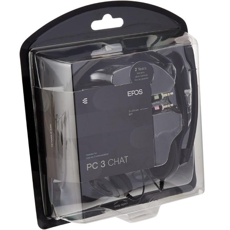 EPOS PC 3 Chat Aux 2 x 3,5 mm 2 metros Negro - Auriculares con micrófono caja vista de frente