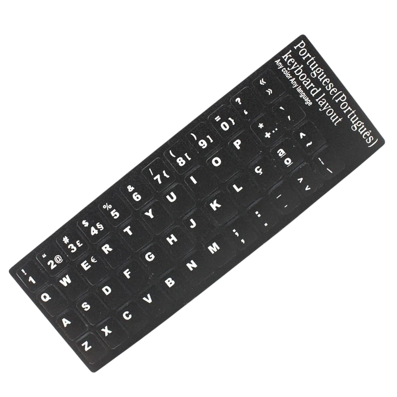 Pegatinas Teclado Portugués - Incluye letra Ç - Negro