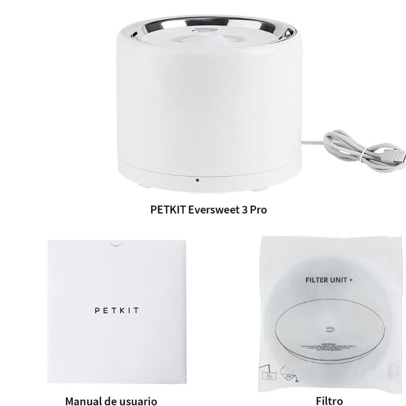 Petkit Eversweet 3 Pro UVC Smart Pet Silent Pump White - Bebedouro para animais de estimação Conteúdo da embalagem