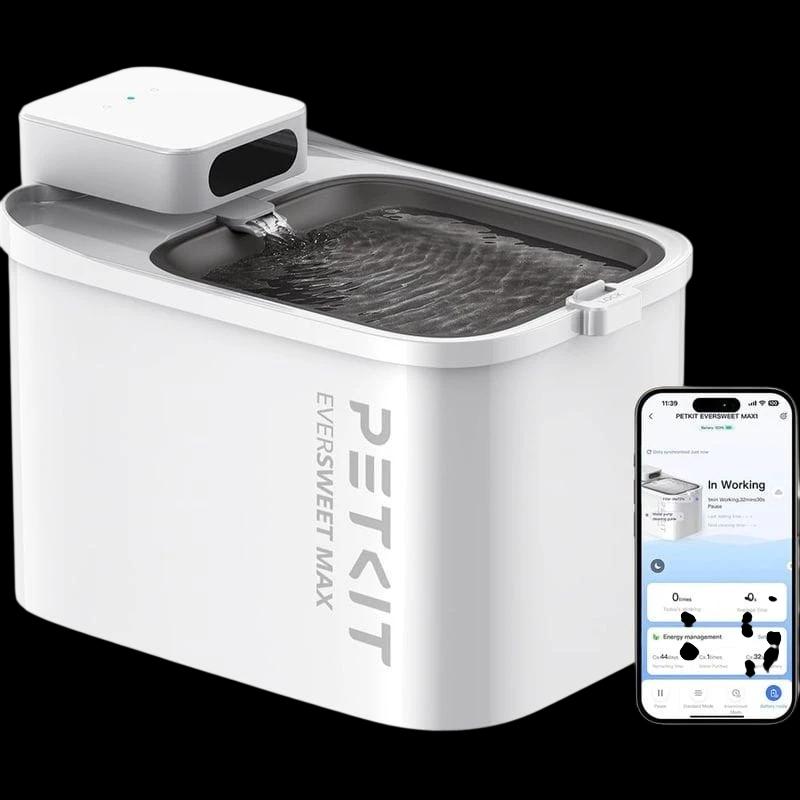 Fuente de Agua Inteligente Para Mascotas 3L - PETKIT Eversweet MAX  - Portable con Batería - Sensor de Movimiento - Control por APP