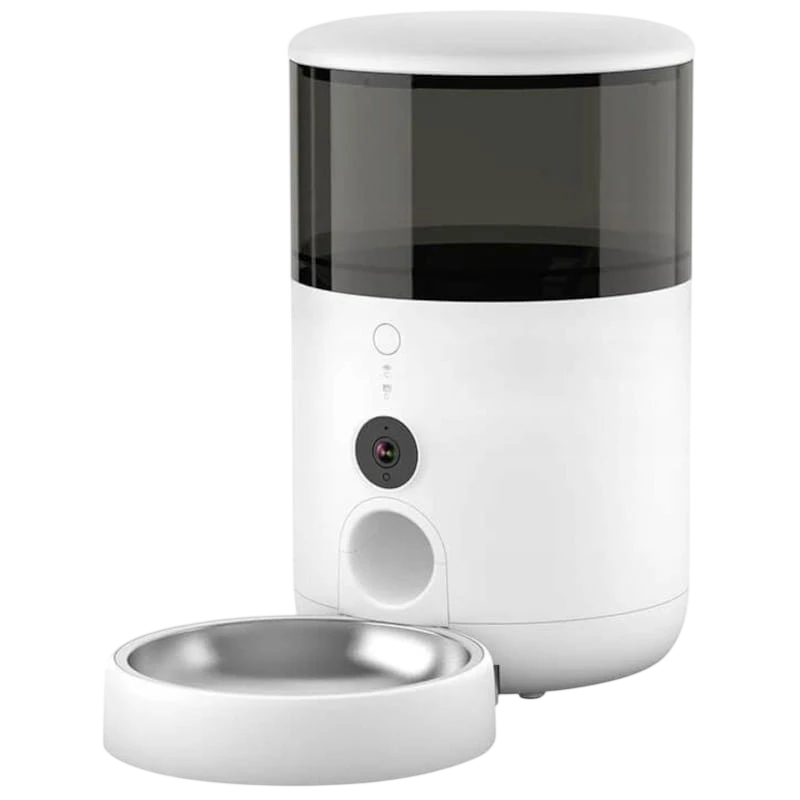 Petoneer NutriVue Feeder Blanco - Comedero Inteligente Para Mascotas Con Cámara y Micrófono - Audio Bidireccional - Programable con APP - Acero Inoxidable Ideal para Perros y Gatos