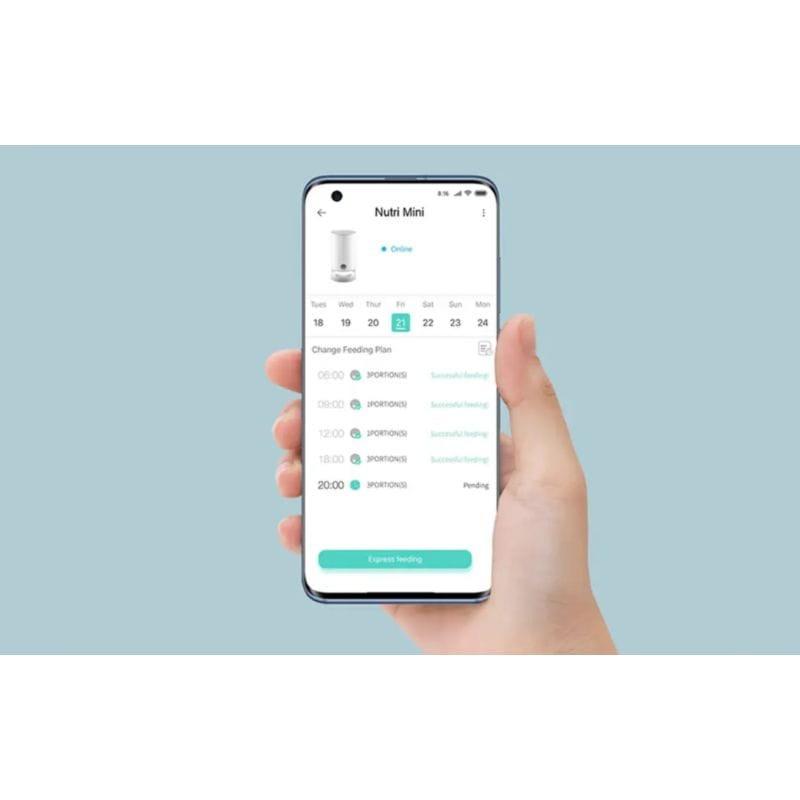 Alimentador Inteligente Para Mascotas Petoneer Nutri Mini Feeder com controle remoto