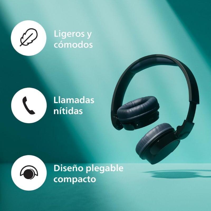 PHILIPS TAH3209BK On-Ear Bluetooth Negro - Auriculares inalámbricos diseño plegable