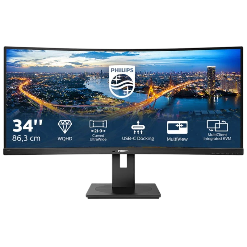 Philips 346B1C 34 Quad HD VA 100 Hz UltraWide Curvo Negro - Monitor PC