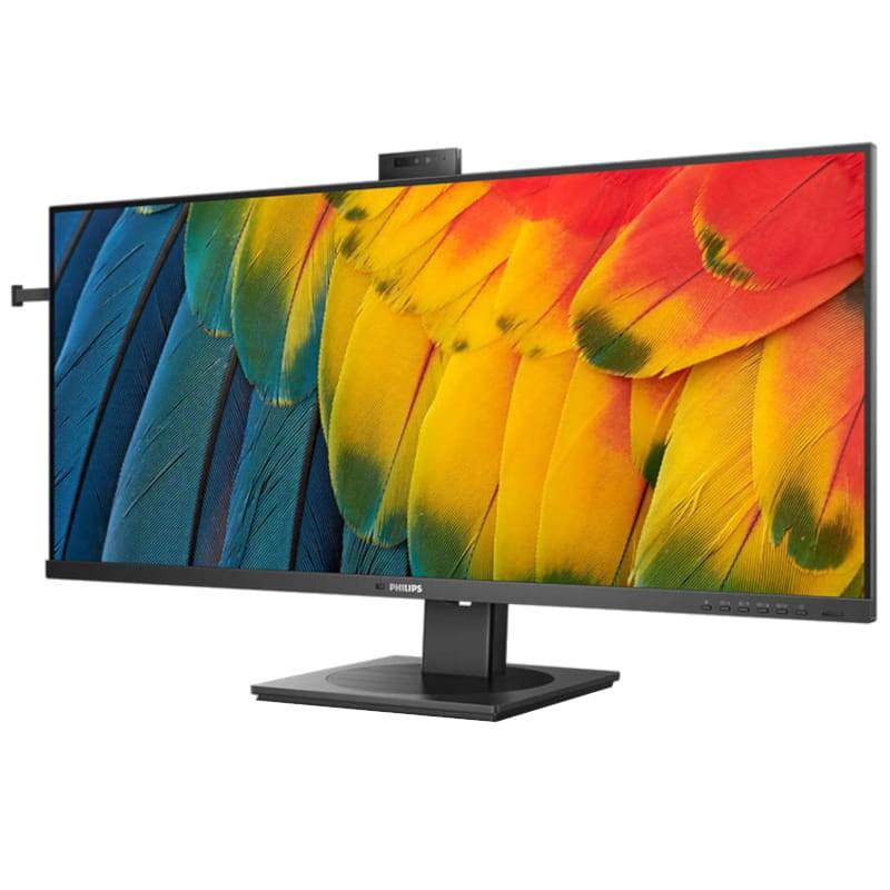 Perspective gauche du moniteur PC Philips 5000 series 40B1U5601H/00 40 2K QHD IPS Ultrawide 100Hz Noir