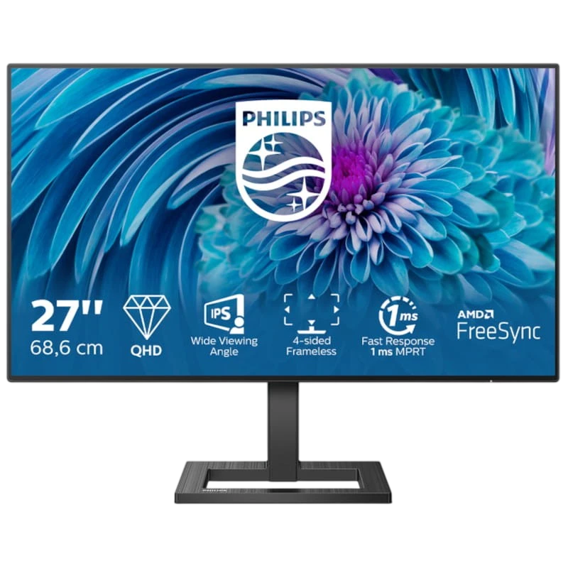 Philips E Line 275E2FAE/00 27 4K Ultra HD IPS FreeSync Noir - Moniteur PC