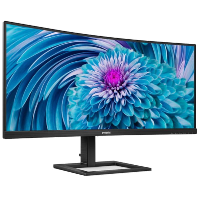 Philips E Line 346E2CUAE/00 34 Quad HD VA 100Hz UltraWide Curvo FreeSync Premium Negro - Monitor PC Vista frontal lado derecho