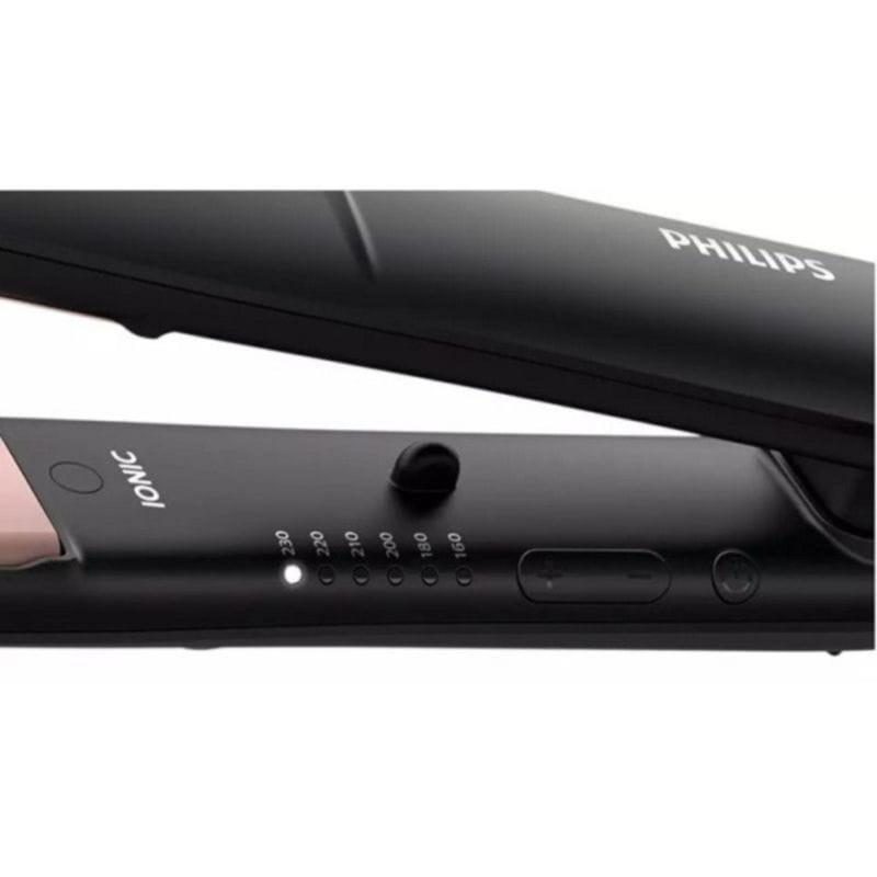 Détail du sélecteur de température du Lisseur à cheveux Philips Essential StraightCare BHS378/00 Noir/Rose