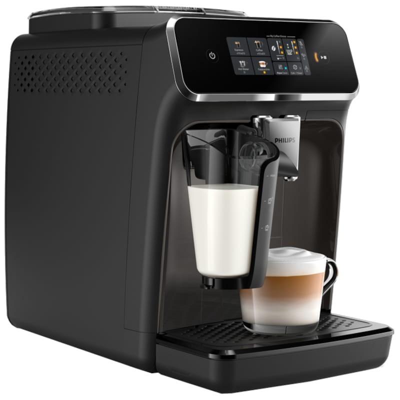 Philips Series 2300 EP2334/10 Cafetera Espresso Súper Automática Negro para 4 bebidas Vista frontal lado izquierdo