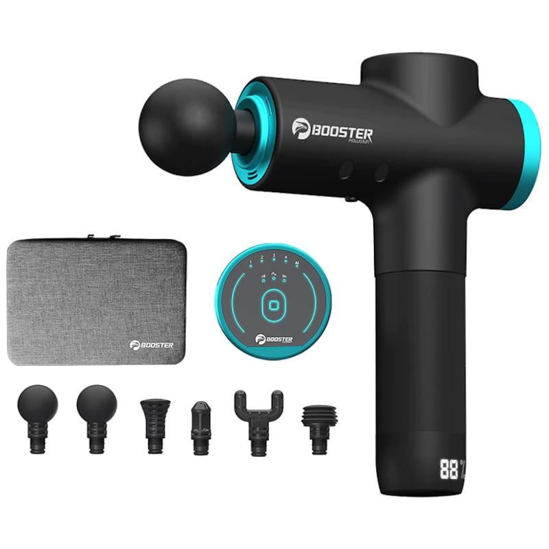 Pistola de Massagem Muscular Booster 12V-M2 6 Cabeças LCD Redução de Ruído - Conteúdo