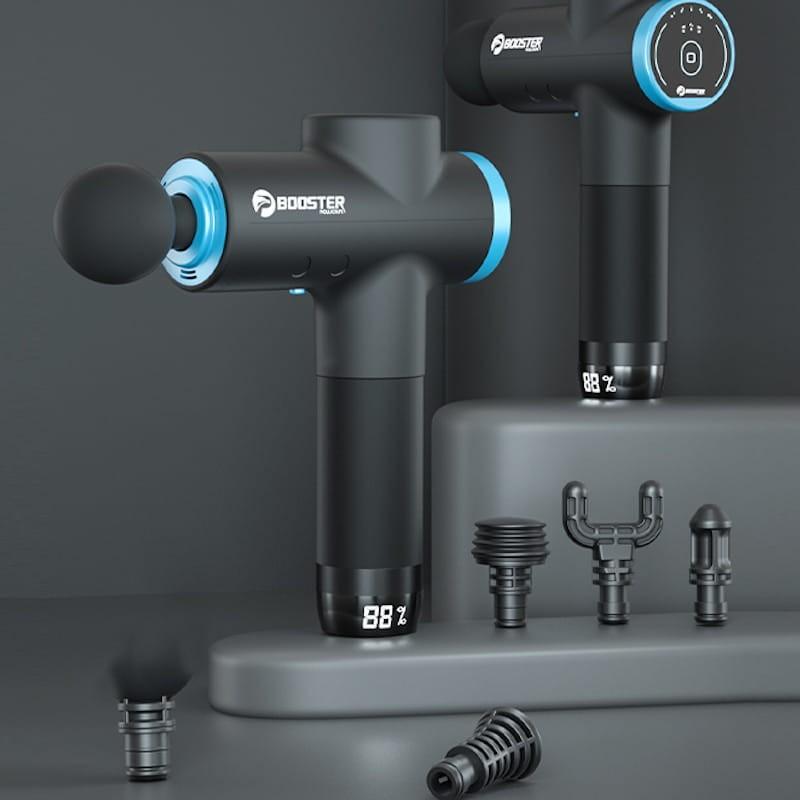 Pistola de Massagem Muscular Booster 12V-M2 6 Cabeças LCD Redução de Ruído - Poderoso