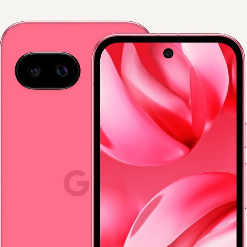 Google Pixel 9a 5G 8GB/128GB Rosa Peonía imagen delantera y trasera