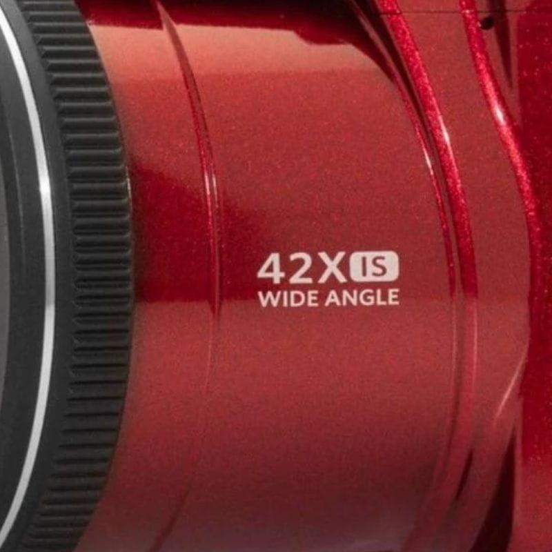 Detalhe da máquina fotográfica Kodak Astro Zoom AZ425 20MP Preto/Vermelho com flash 
