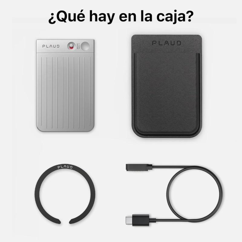 Contenu du coffret enregistreur vocal Plaud Note IA Argent