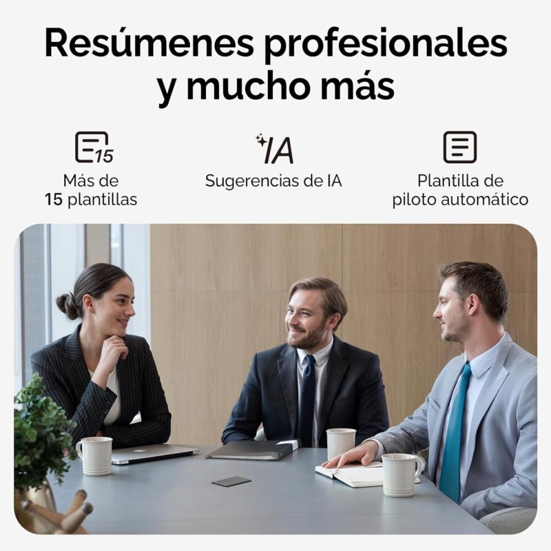 Enregistreur vocal Plaud Note AI Argent avec modèles spécifiques