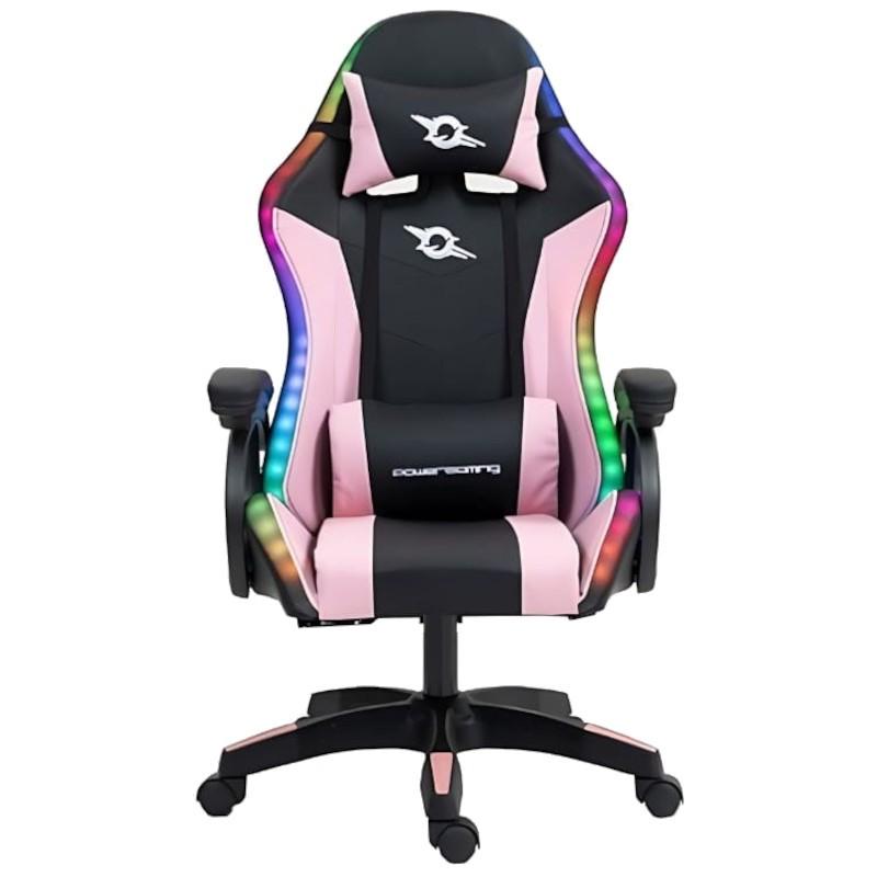PowerGaming LED RGB Chaise Noir+Rose