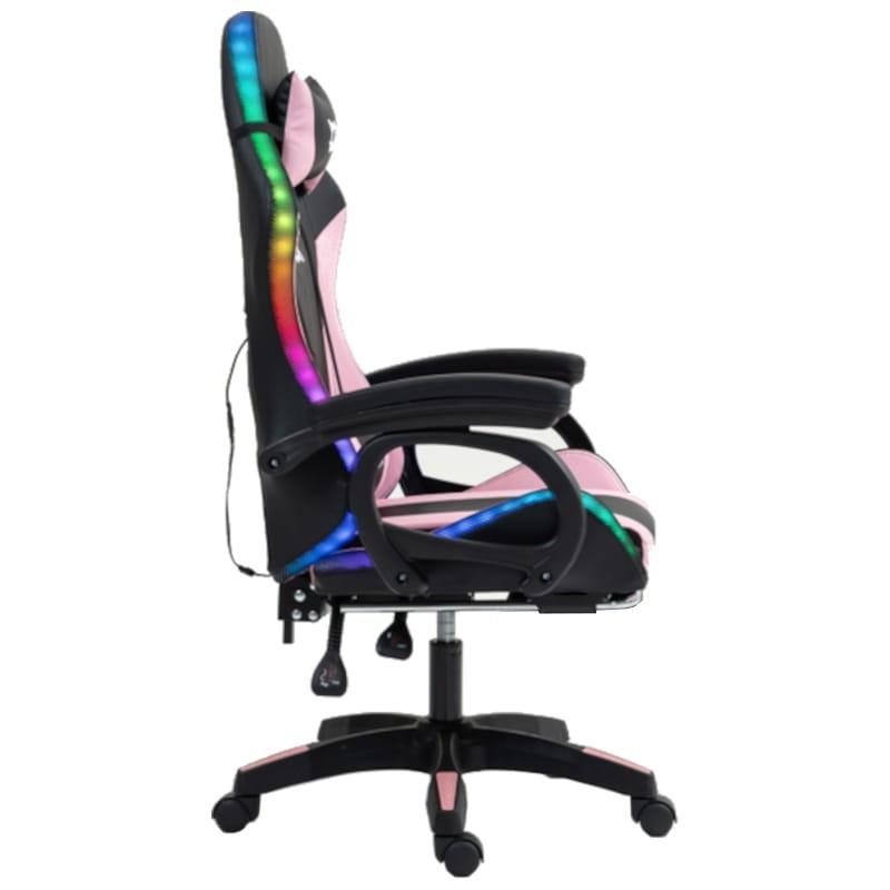 Chaise PowerGaming LED RGB Noir+Rose vue côté droit