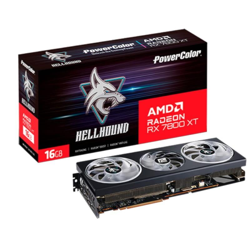 PowerColor Hellhound Radeon RX 7800 XT 16GB-L/OC GDDR6 Negro - Tarjeta Gráfica
