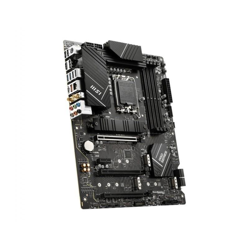 MSI PRO Z790-P WIFI Intel LGA 1700 128GB ATX Negro - Placa base imagen lateral con vista de conexiones