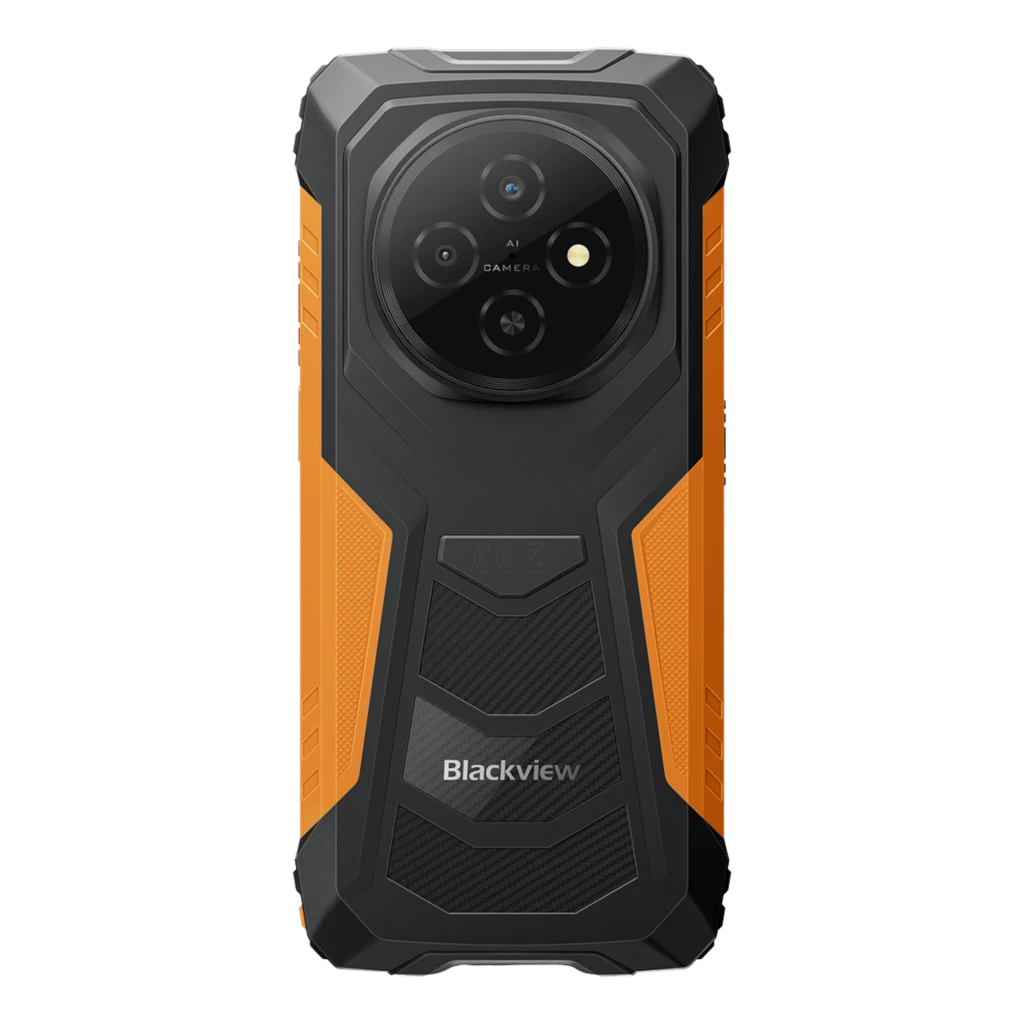 Blackview Fort 1 4GB/128GB Naranja Rugged con carcasa resistente negro y naranja, triple cámara trasera circular y diseño antideslizante robusto