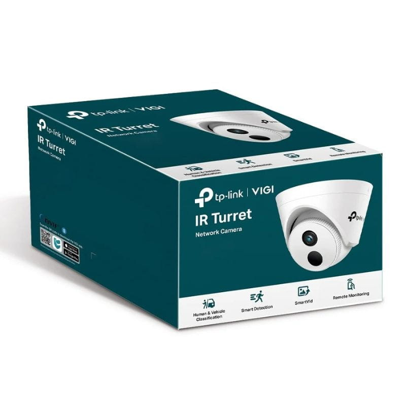 Câmara IP TP-Link VIGI C440I 4MP, lente 4 mm, formato turret branco, LEDs IR para visão noturna, detecção inteligente e monitoramento remoto