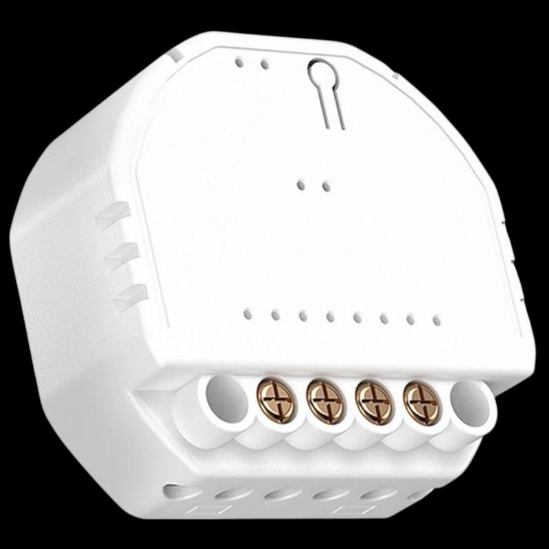 Meross MSS815MA-UN WiFi - Switch: módulo interruptor empotrable blanco con carcasa compacta, bornes de tornillo accesibles y ranuras de ventilación lateral.