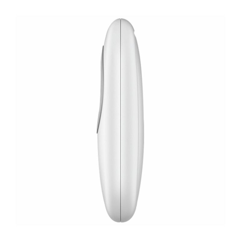 Télécommande sans fil Heiman HM1RC-W Interconnectée, profil latéral fin en plastique blanc, design épuré et compact, surface lisse avec léger renflement