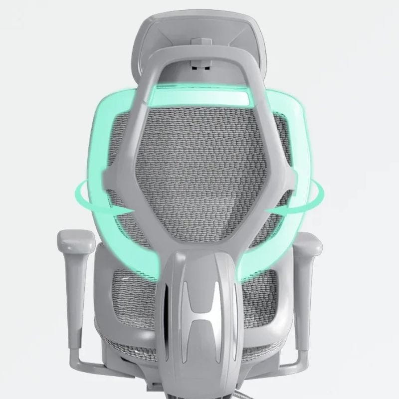 Powerbasic Pinhel - Silla de Oficina Ergonómica Negra, imagen trasera del respaldo