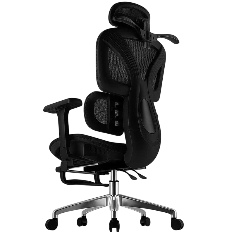Powerbasic Silla de Oficina Ergonómica Beja Negro