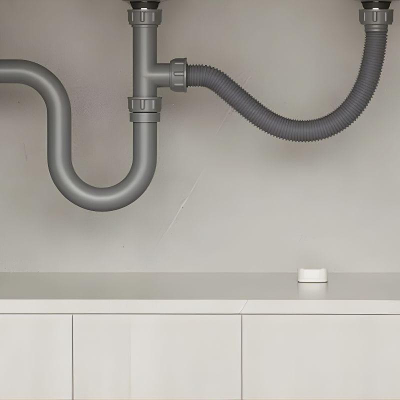 Sensor inteligente de fuga de água/inundação ZigBee SONOFF SNZB-05P + bateria, compacto e branco, colocado sob tubulação, ideal para detecção rápida de