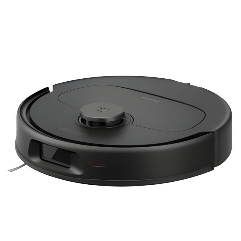Roborock QR 598 Robot Aspirador Negro, cuerpo circular mate, módulo LIDAR superior, frontal con sensor y parachoques, perfil bajo y diseño minimalista.
