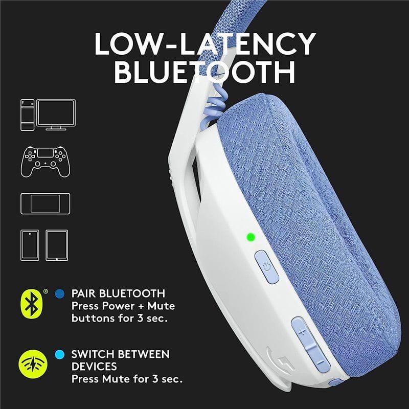 Logitech G G435 Lightspeed Blanc - Casque gaming, avec Bluetooth à faible latence