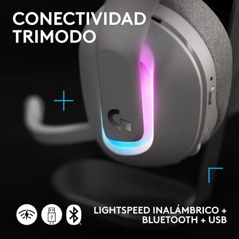 Logitech G522 Lightspeed Branco - Auscultadores para jogos, 3 tipos de conectividade