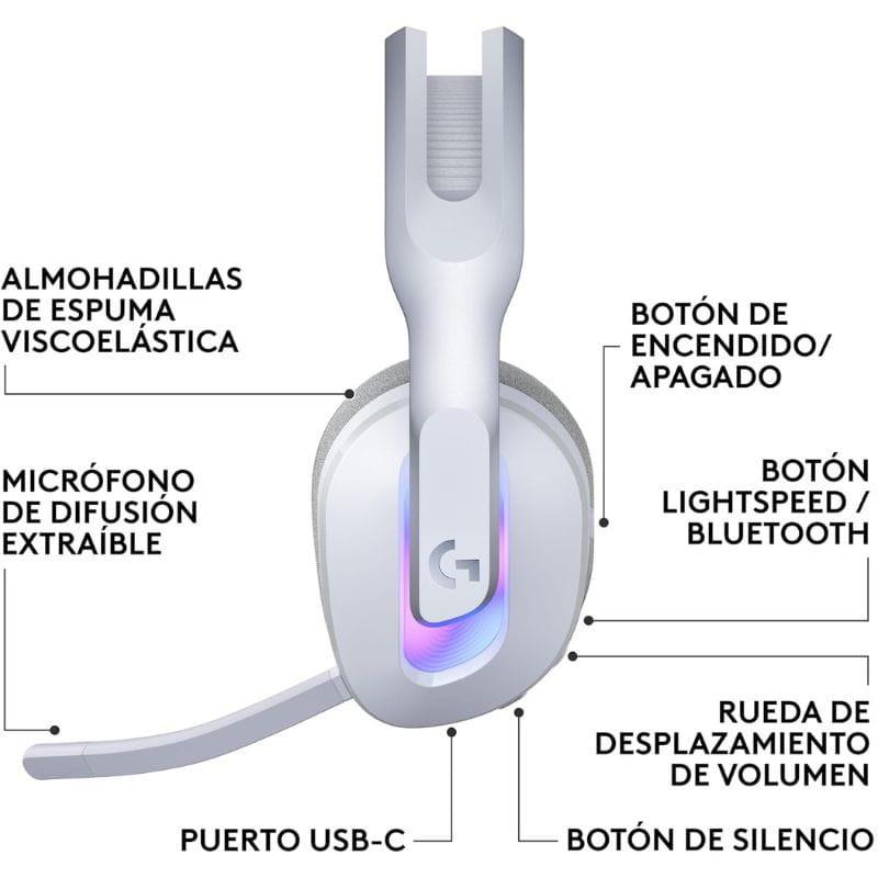 Logitech G522 Lightspeed Branco - Auscultadores para jogos, características