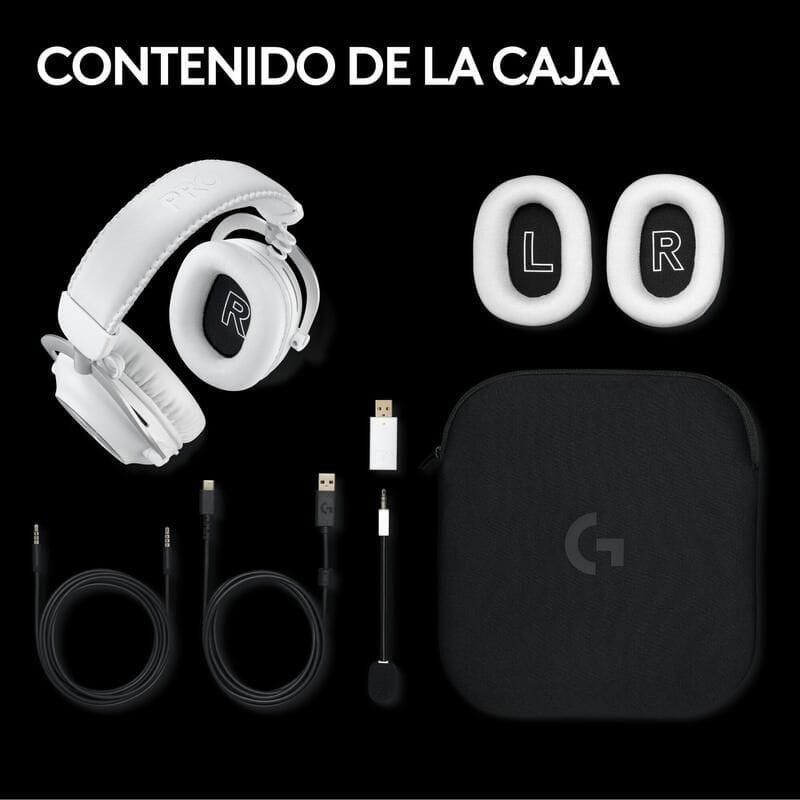 Logitech G Pro X 2 Lightspeed Branco - Auscultadores para jogos, conteúdo da embalagem  