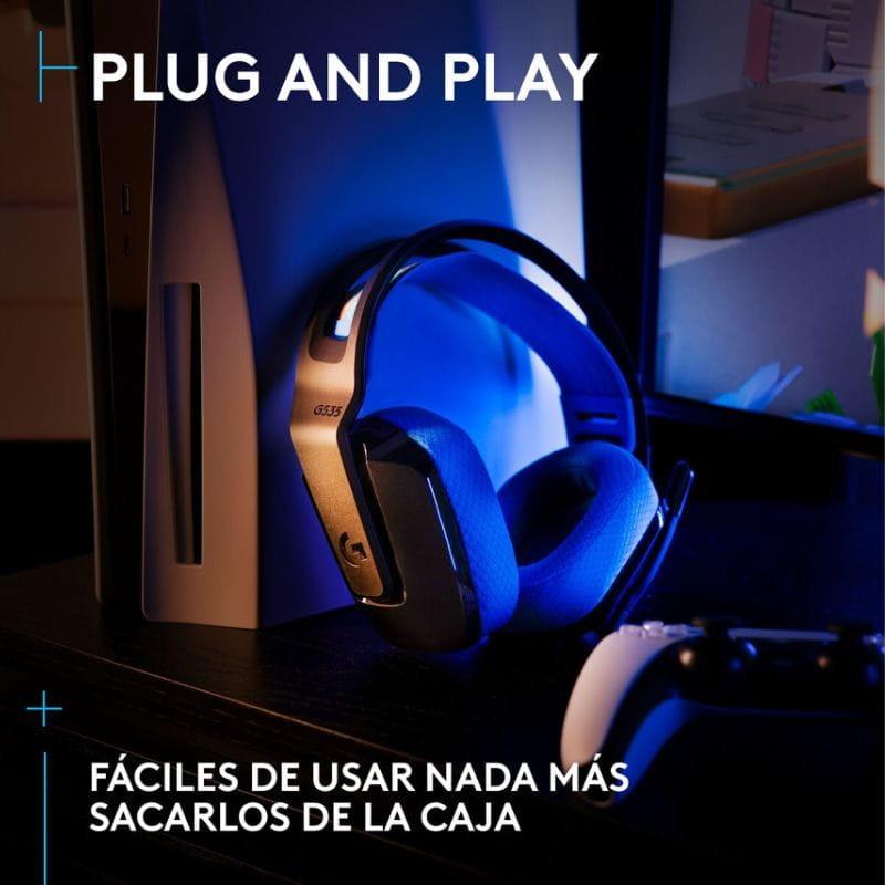Logitech G G535 LightSpeed Preto/Azul - Auscultadores para jogos, plug and play