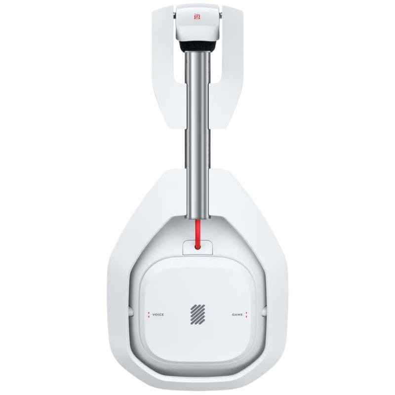 Casque gaming sans fil blanc avec micro pivotant, arceau réglable, coussinets noirs, commandes intégrées et base de charge compacte Logitech G ASTRO A50 Gen