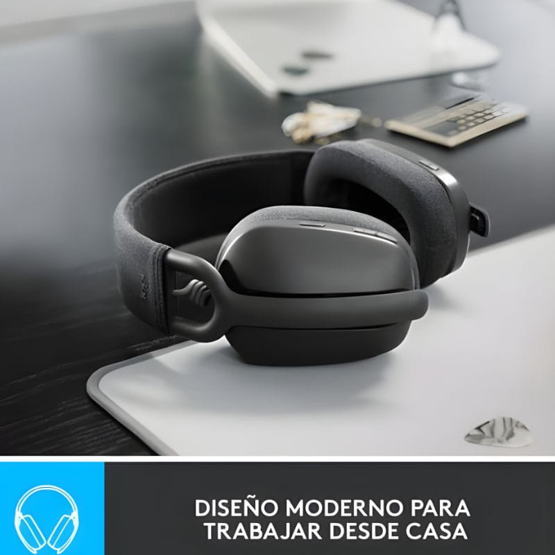 Logitech Zone Vibe 100 Cinza - Auscultadores sem fios com design moderno e confortável