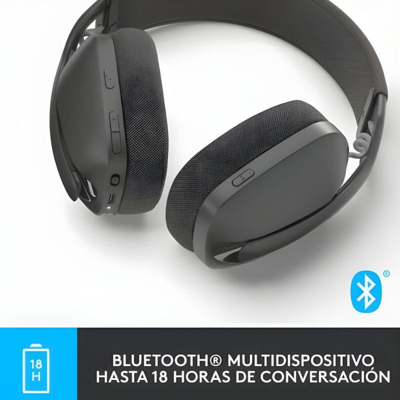 Logitech Zone Vibe 100 Cinza - Auscultadores sem fios com Bluetooth multiponto