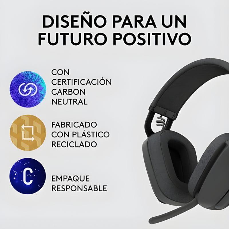 Logitech Zone Vibe 100 Cinza - Auscultadores sem fios ecológicos